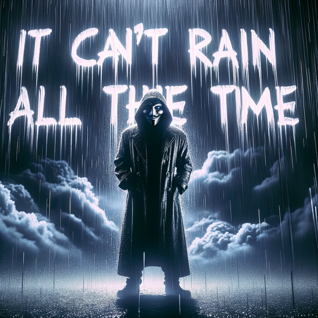 Brandon Lee in the movie the Crow, it cant rain all the time